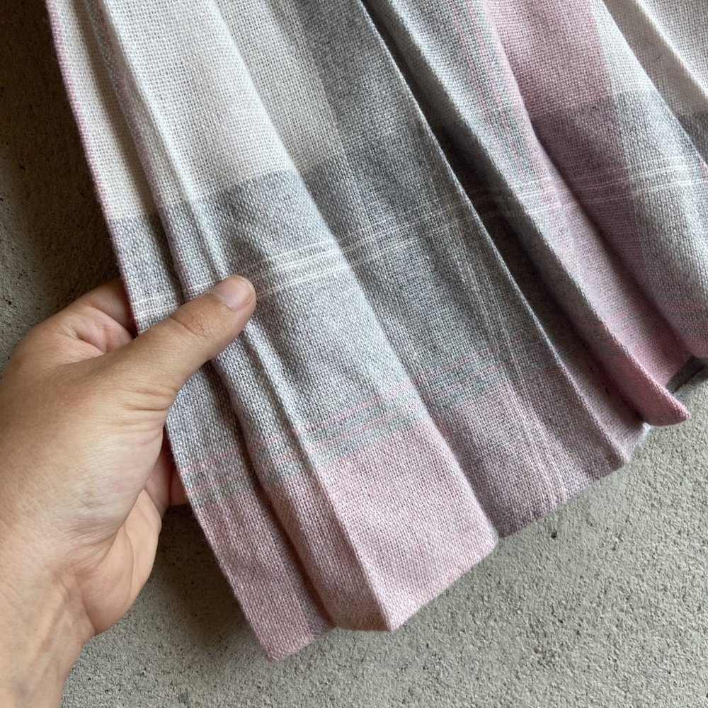 Vintage Plaid Wool Skirt Irish School Maxi Pastel - Picture 4 of 4